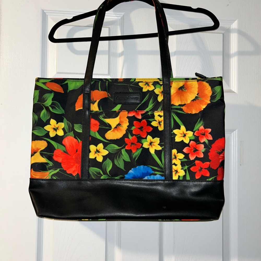 snowy sunny floral computer bag